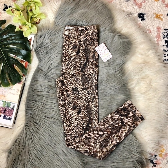 NEW Free People Two Faced Snake Print High Rise Skinny Jeans Sz 25 - Picture 10 of 10